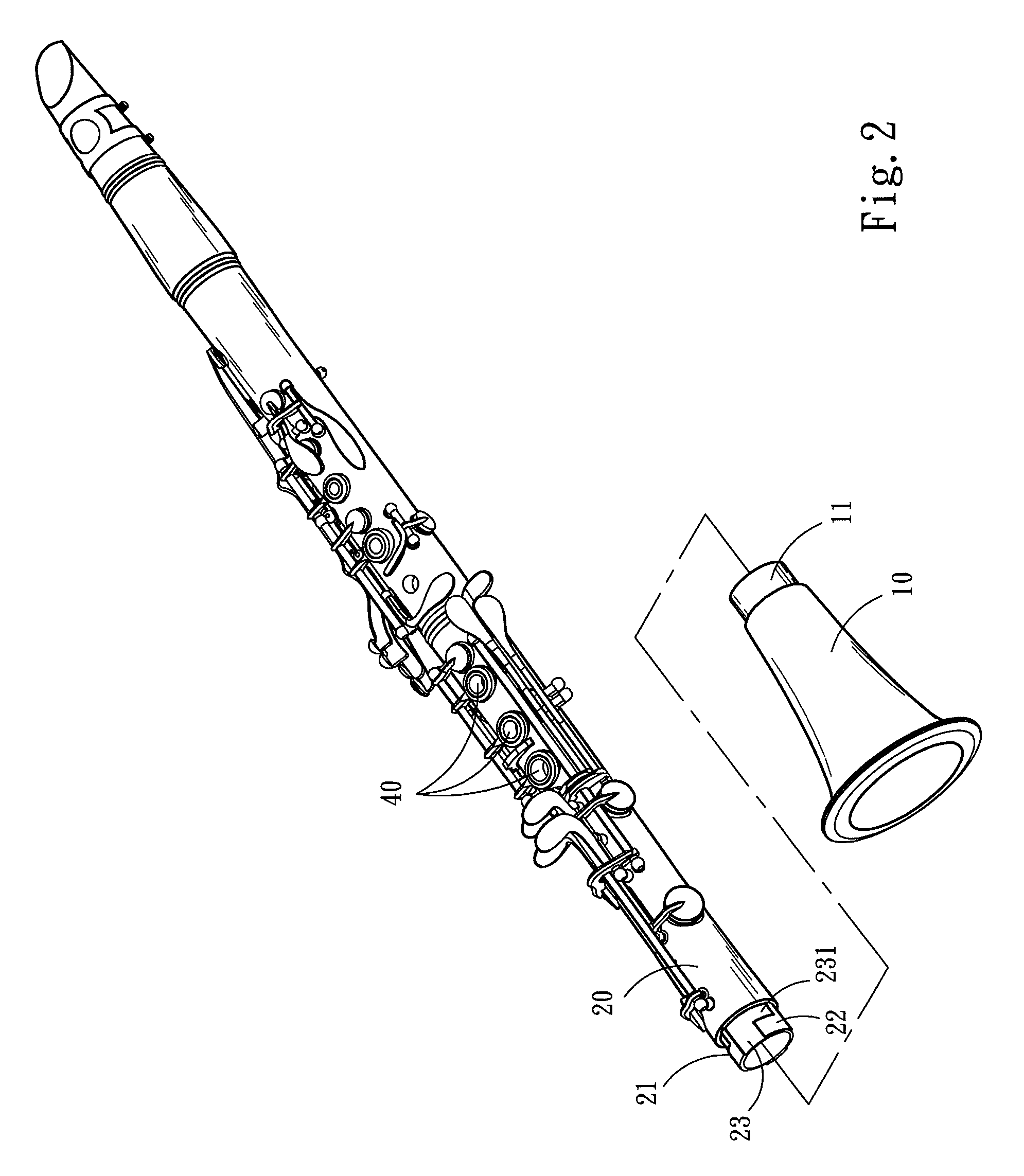 Clarinet coupling structure