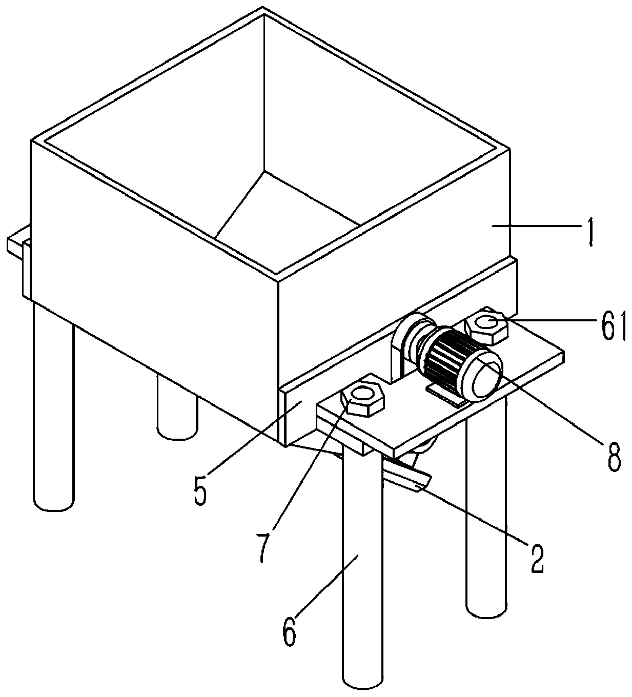 Feed hopper on mining iron removal equipment