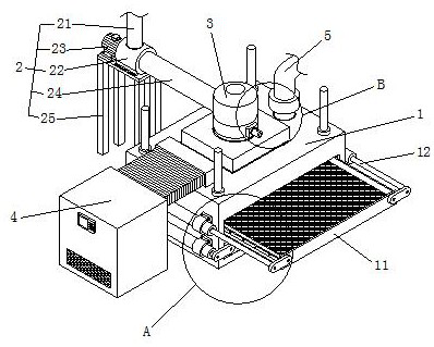 Sludge flattening and drying device for municipal sewage treatment