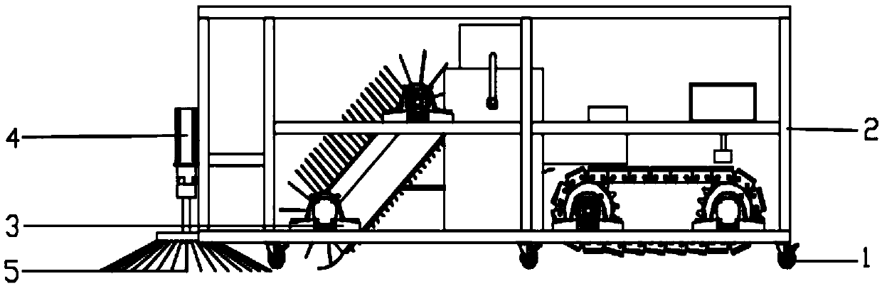 Electrostatic generator dust adsorption and crawler-type garbage transmitting and recycling system applied to urban road cleaning