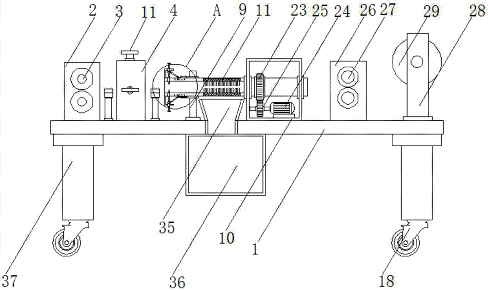 Cable peeling device