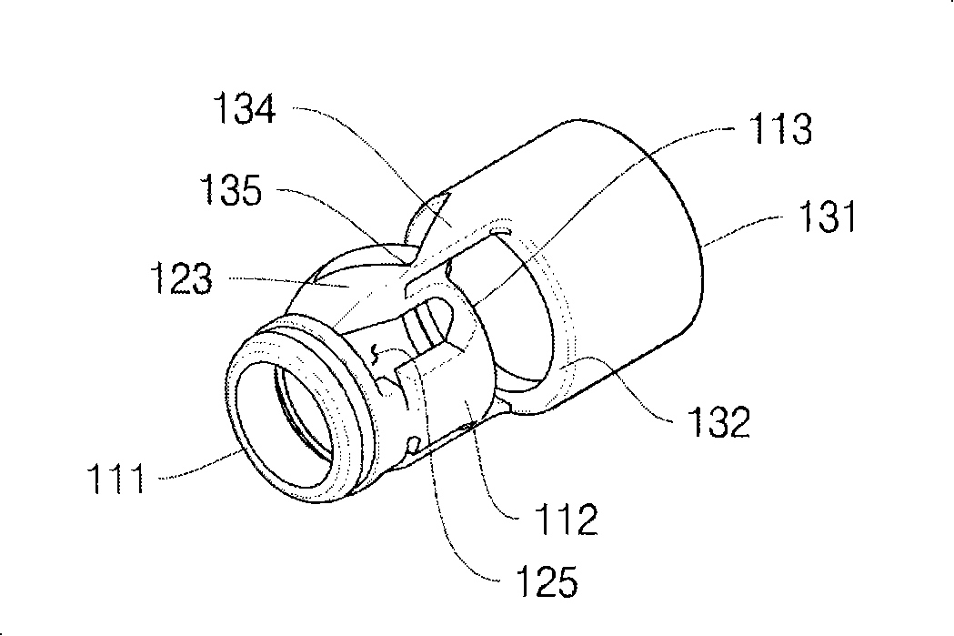 Slide type writing tool having device for preventing dryness