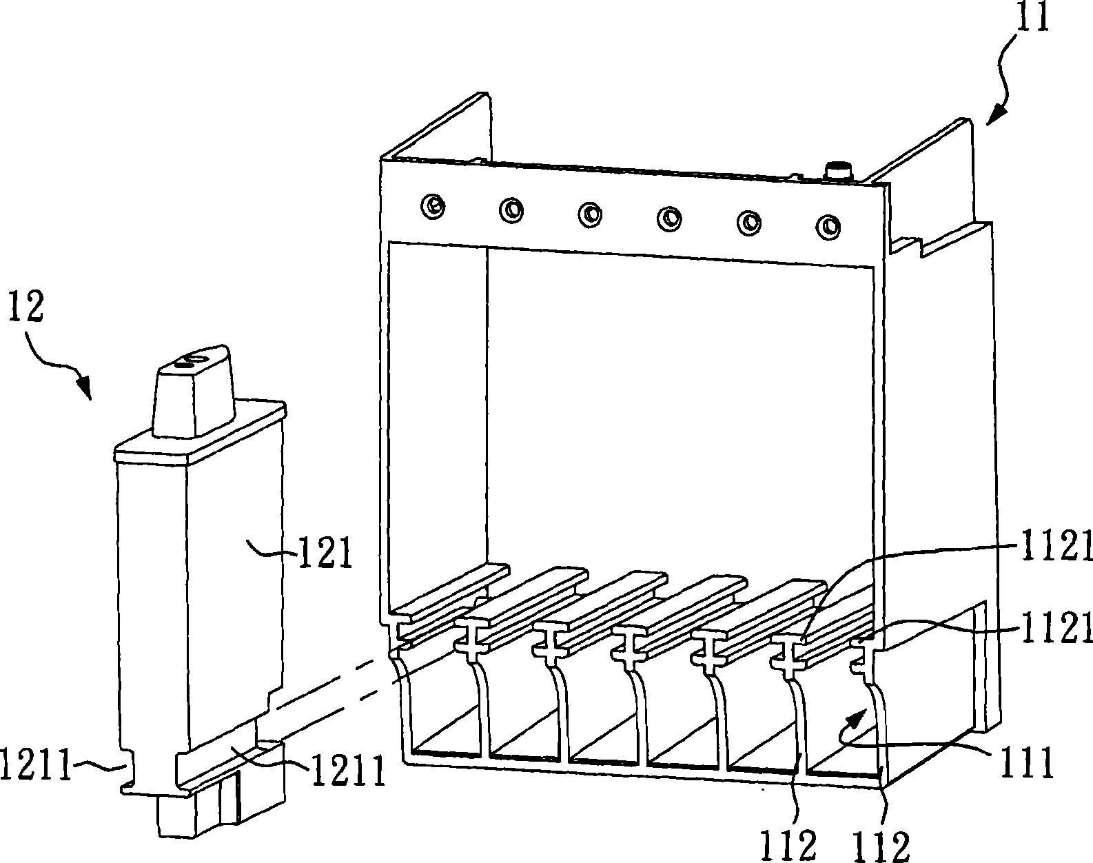 Ink-feeding cartridge containing element for cutting-off ink