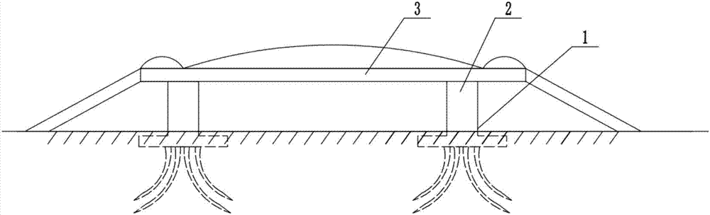 Ground pile of municipal concrete steel flyover and mounting method of ground pile