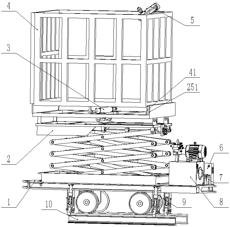 Underground coal mine rail wheel type high-altitude elevator