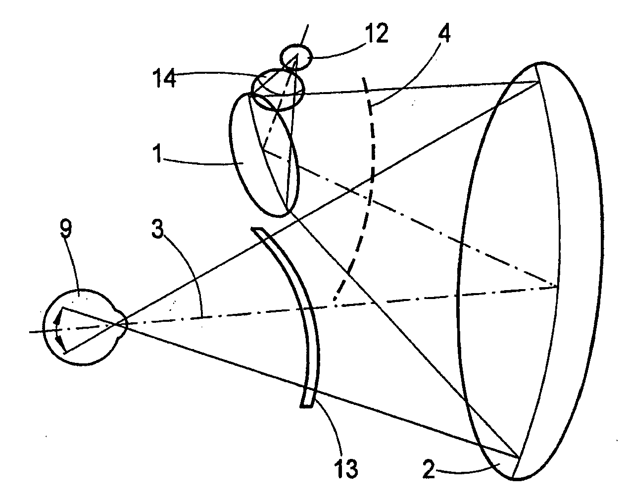 Optical system for a fundus camera