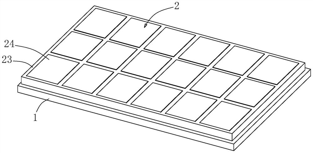 Mini-LED structure with spliced subarea cells and production process of mini-LED structure