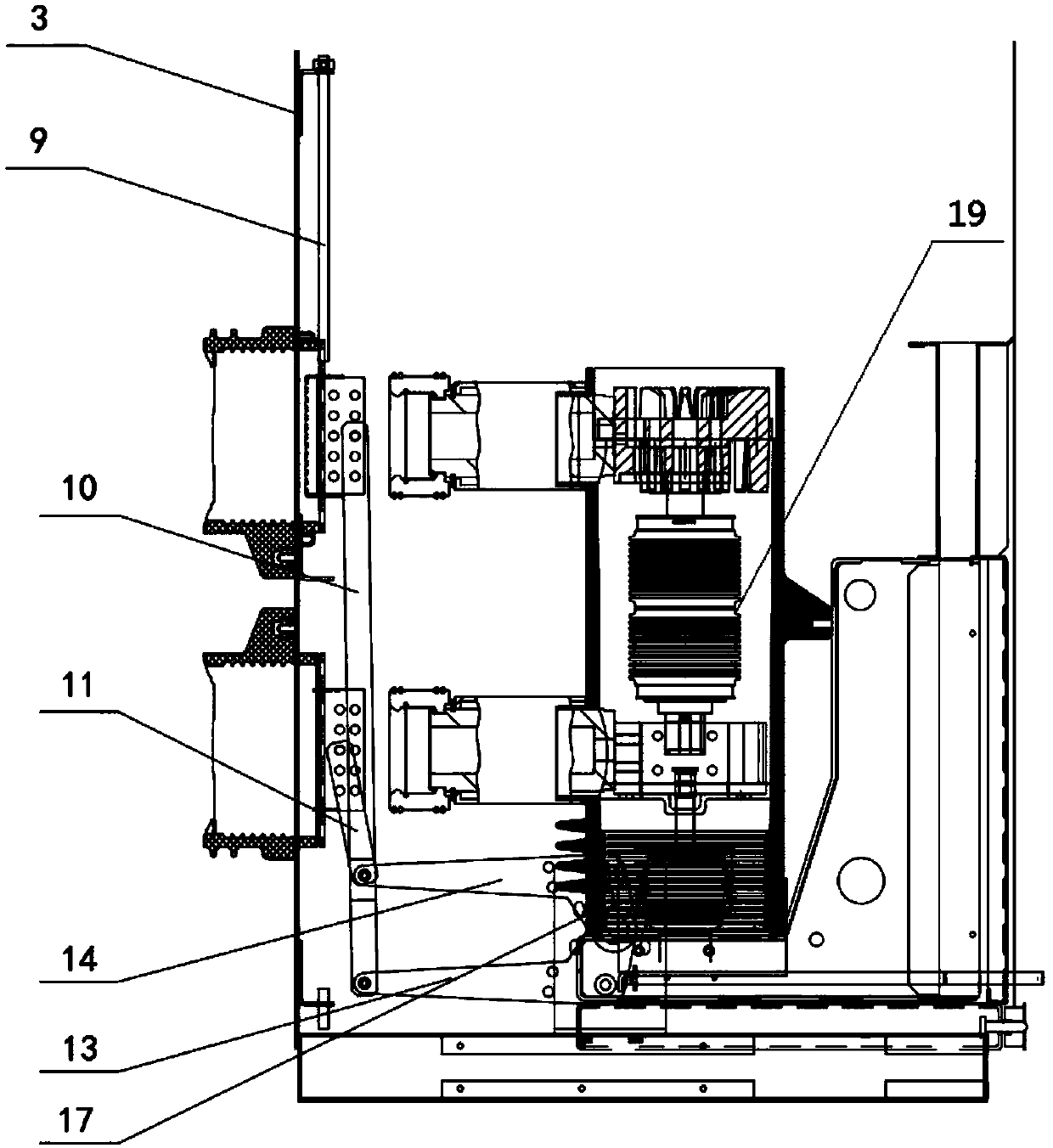 Switch cabinet valve opening and closing device