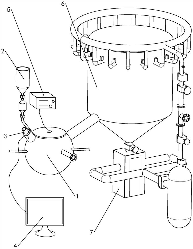 Crucible on-line remote observation control system of nano metal powder production system