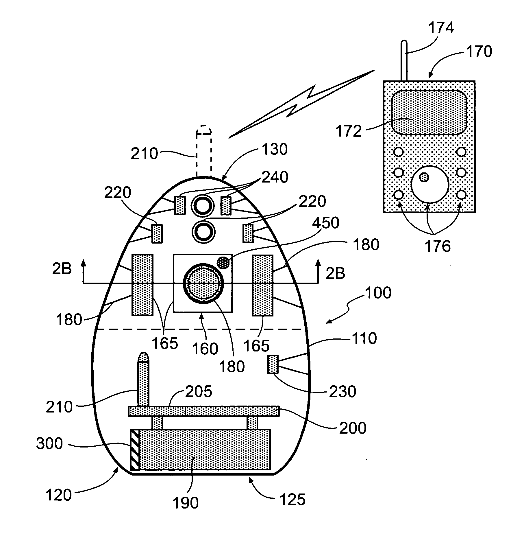 Deployable monitoring device having self-righting housing and associated method