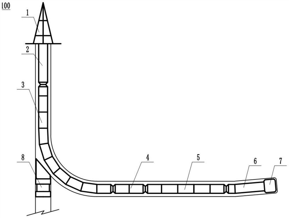 Controlled ultra-short radius guiding well drilling system and well drilling method