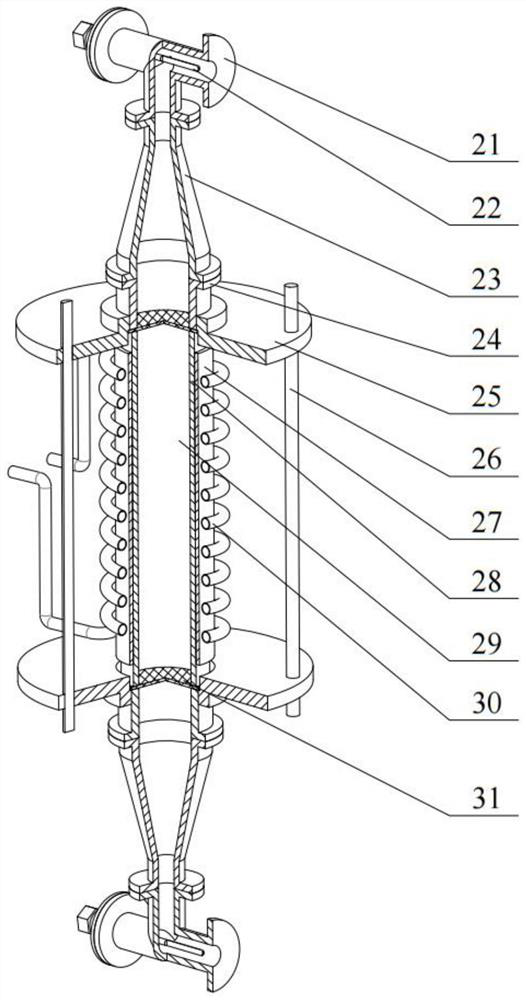 Inductive heating device, system and method for rapidly improving temperature uniformity of flowing liquid