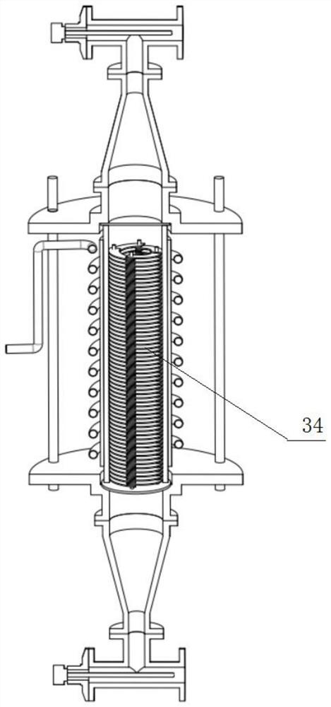 Inductive heating device, system and method for rapidly improving temperature uniformity of flowing liquid