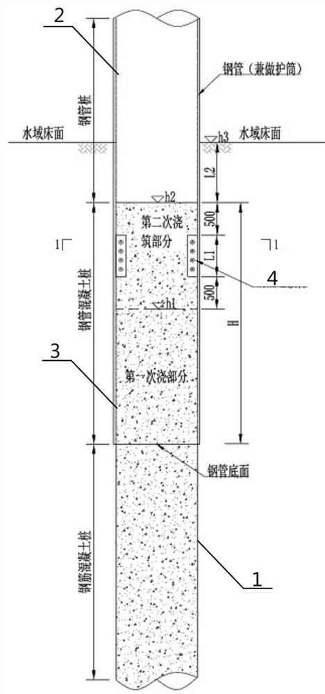 Steel pipe-reinforced concrete combined pile