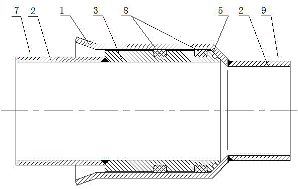 Steel pipe with bell and spigot joints