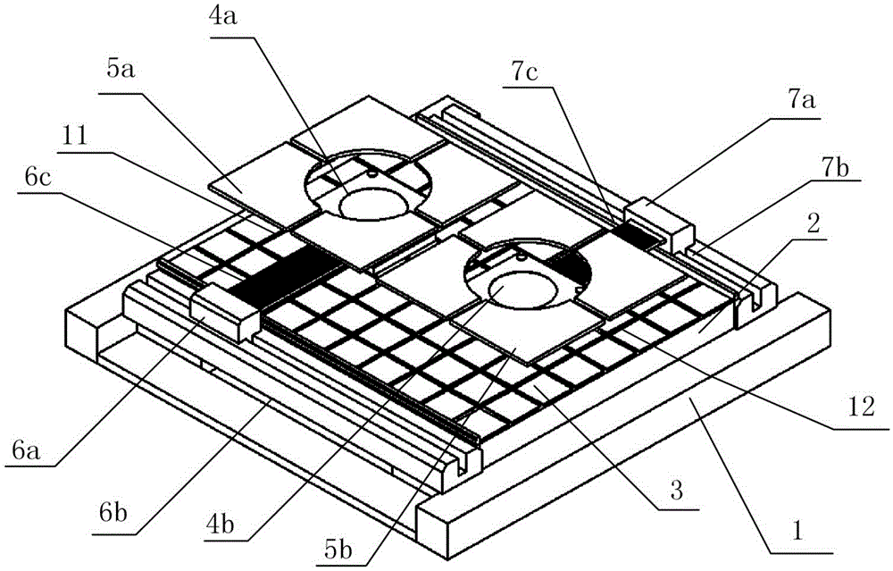 Plane grating measurement based vector circular arc stage change method and device of moving-coil magnetic suspension dual-workpiece stage