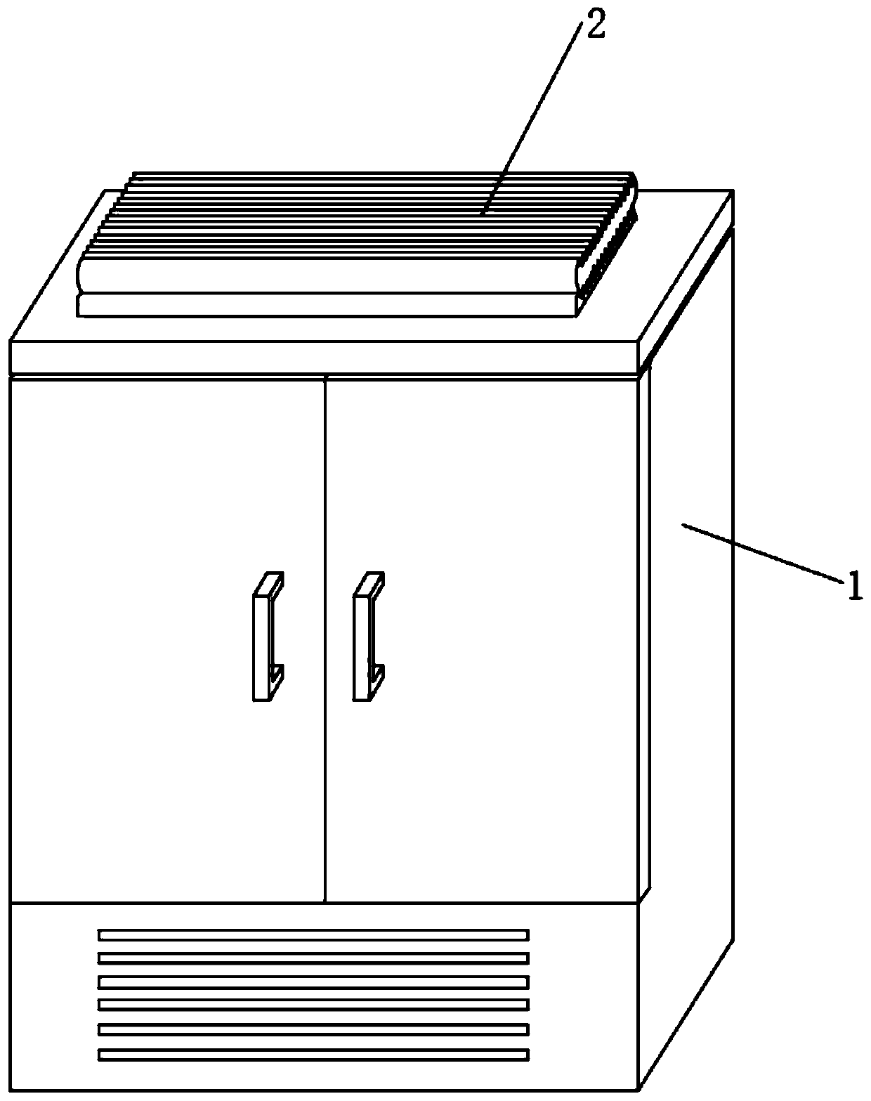 Power distribution cabinet closed mutual-transmission type laminated cooling fin component in high-heat area