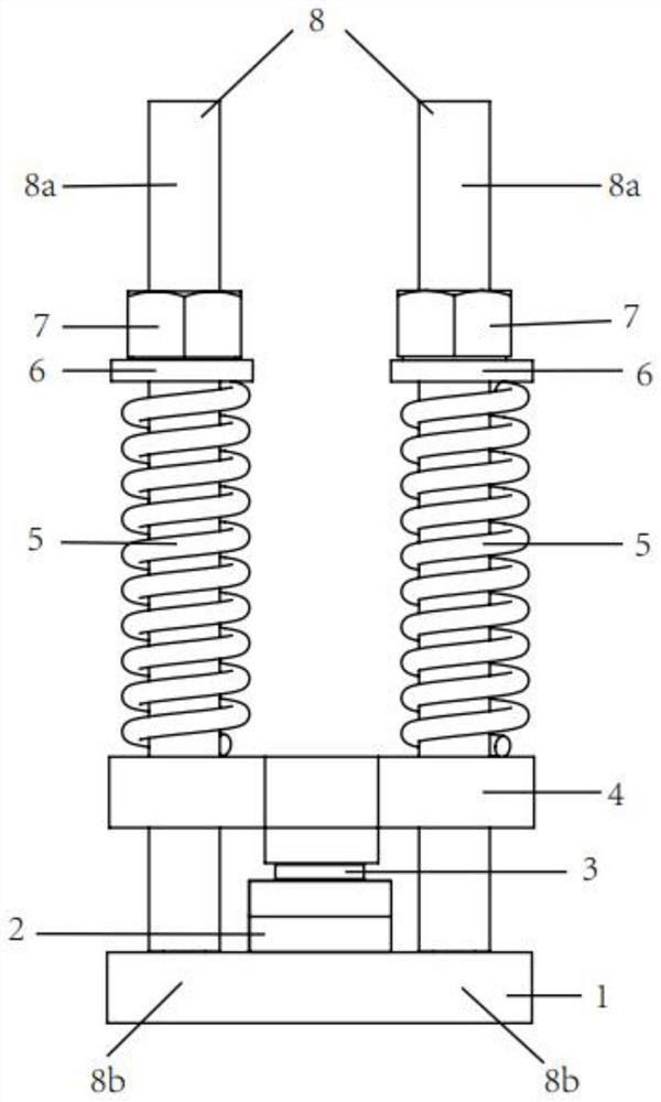 Structure and load transfer integrated composite material four-point bending clamp and using method