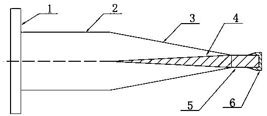 Filling medium compression section rectangular waveguide for fracturing rock