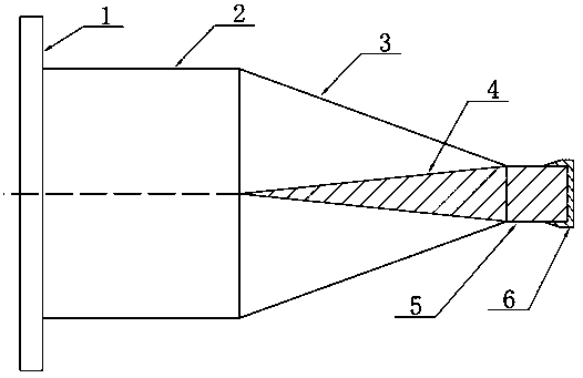 Filling medium compression section rectangular waveguide for fracturing rock