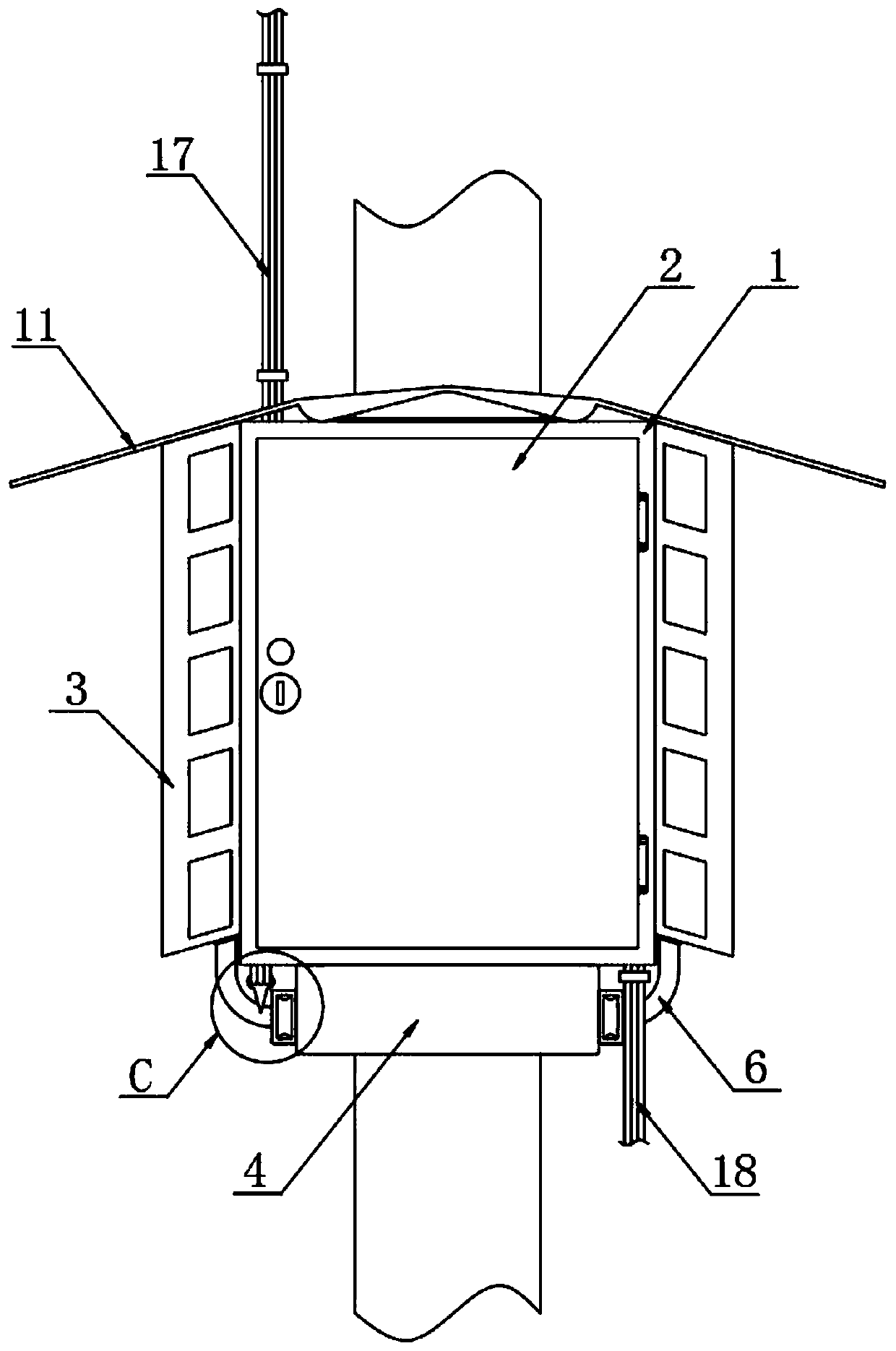 0.4 kV pole-mounted low-voltage cable distribution box device and use method thereof