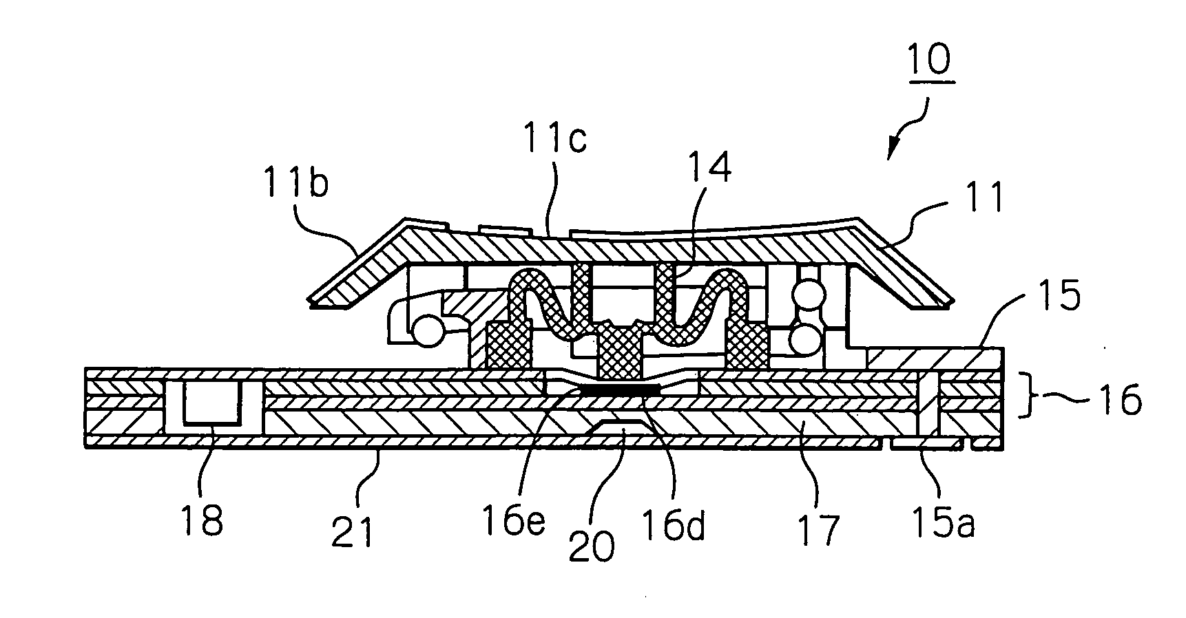 Key switch arrangement having an illuminating function