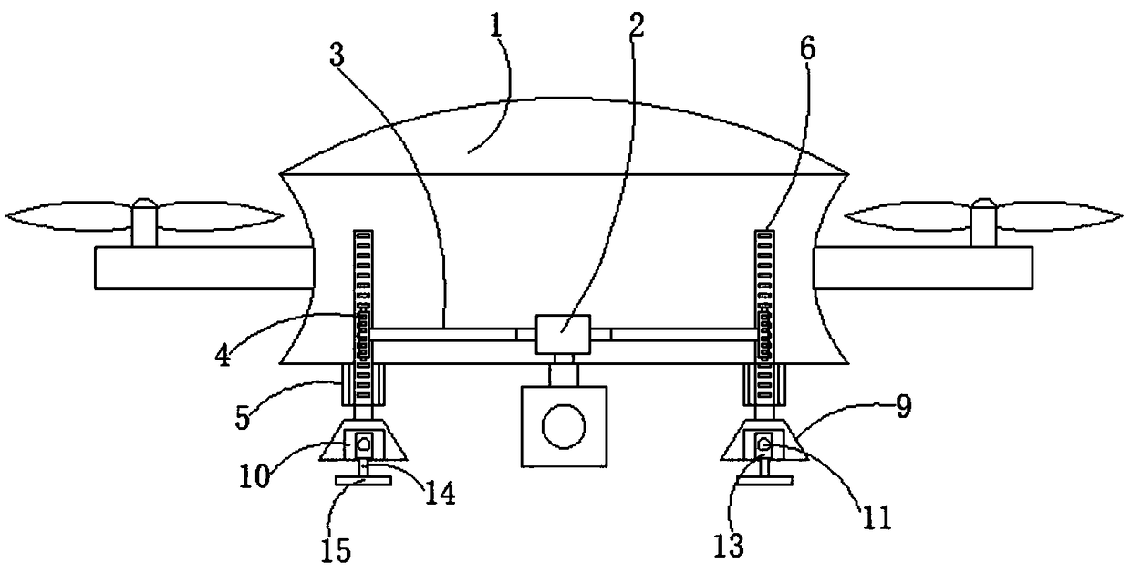 Unmanned aerial vehicle (UAV) landing shock-absorbing device