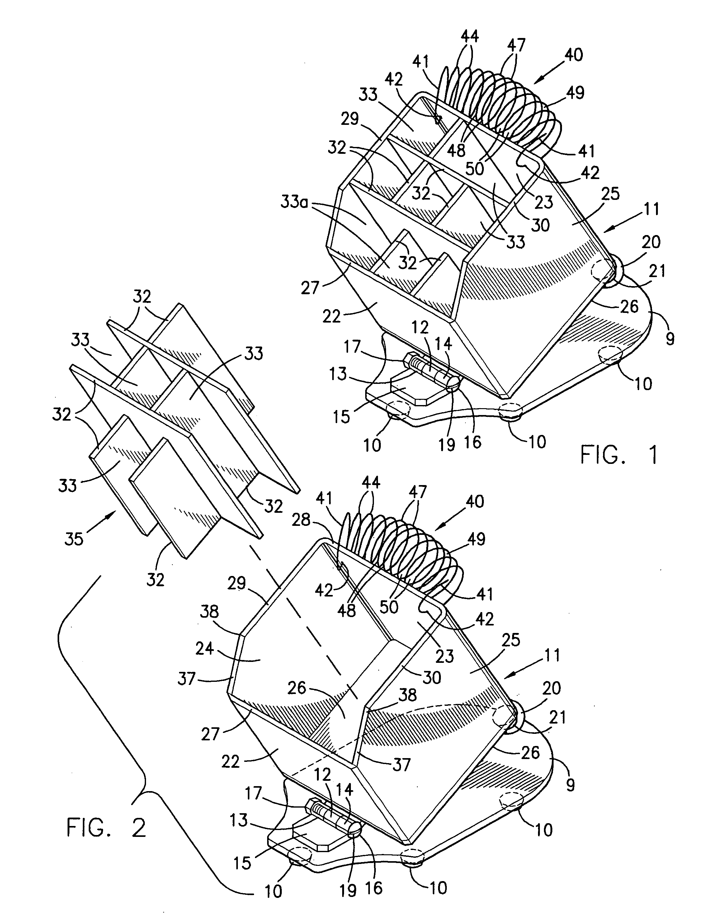 Tilting holder for related items