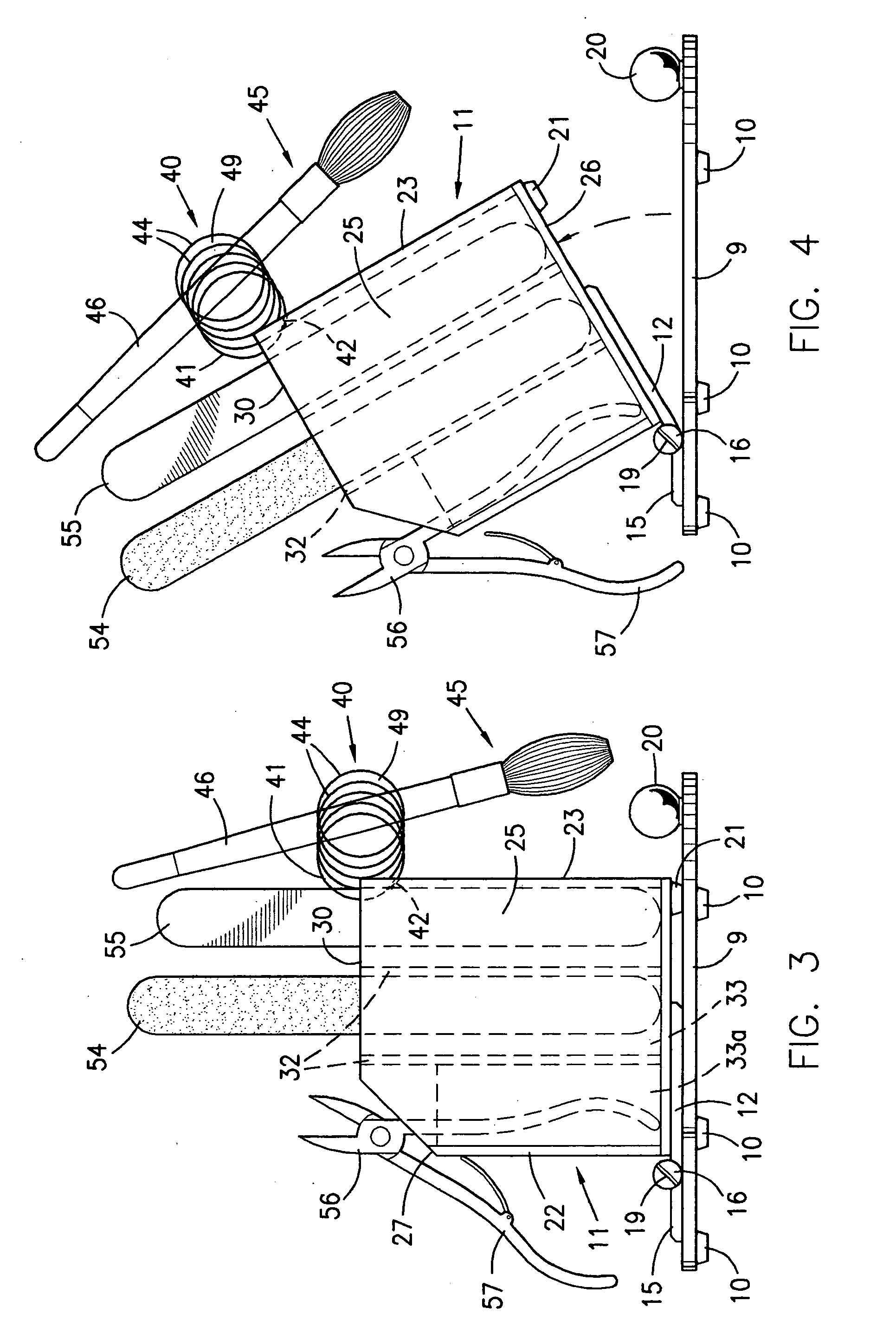 Tilting holder for related items