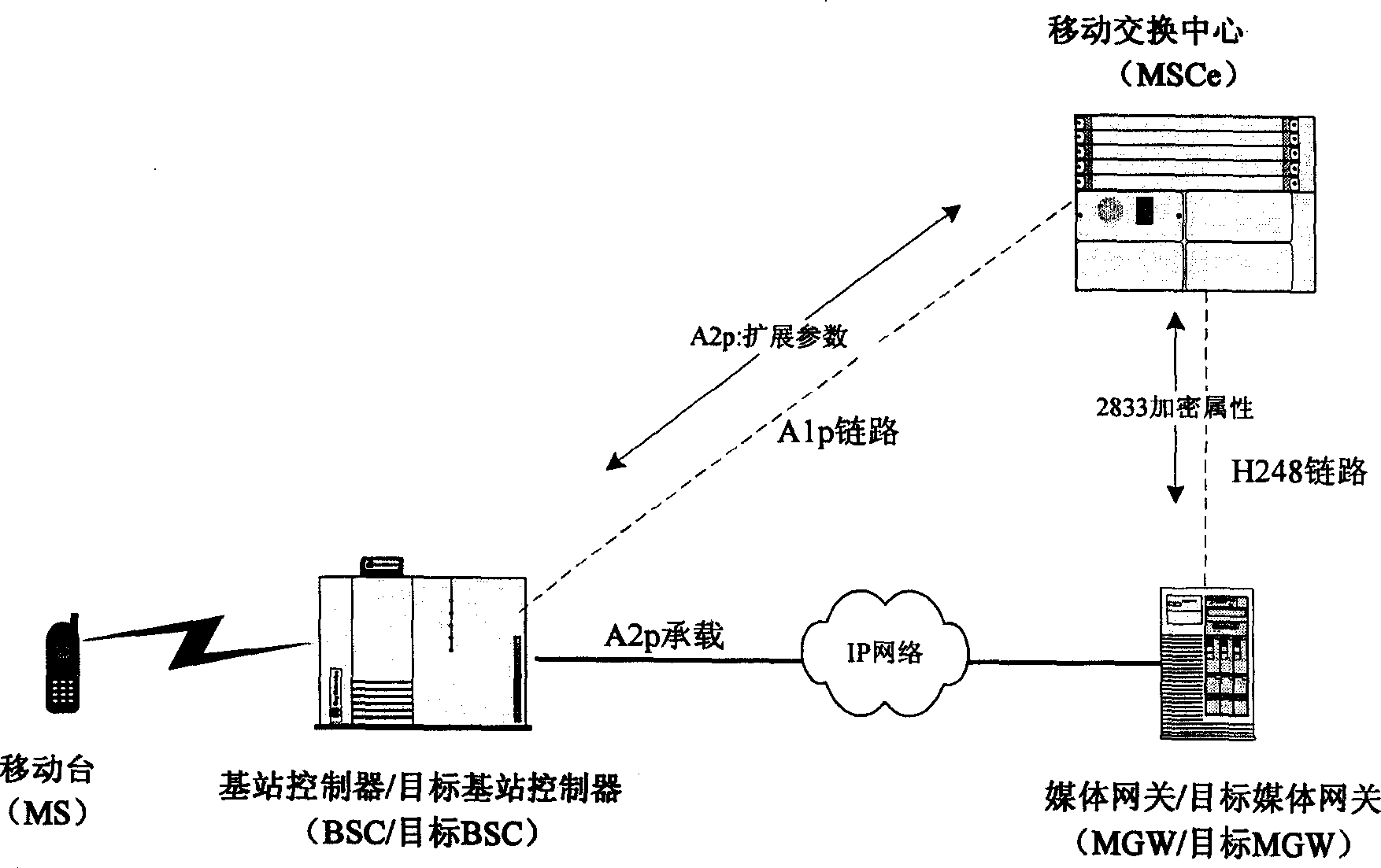 Method for carrying out encryption transfer on 2833 information in CDMA