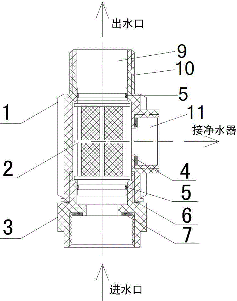 Water purifier water inlet joint with filtering function