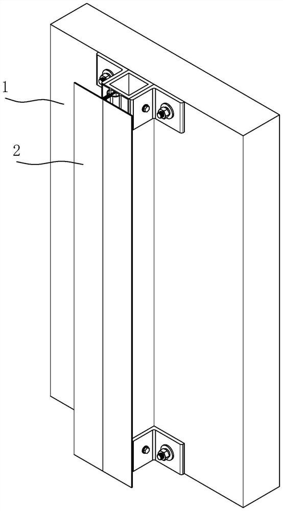 Clamping-type keel wall panel mounting structure and mounting method