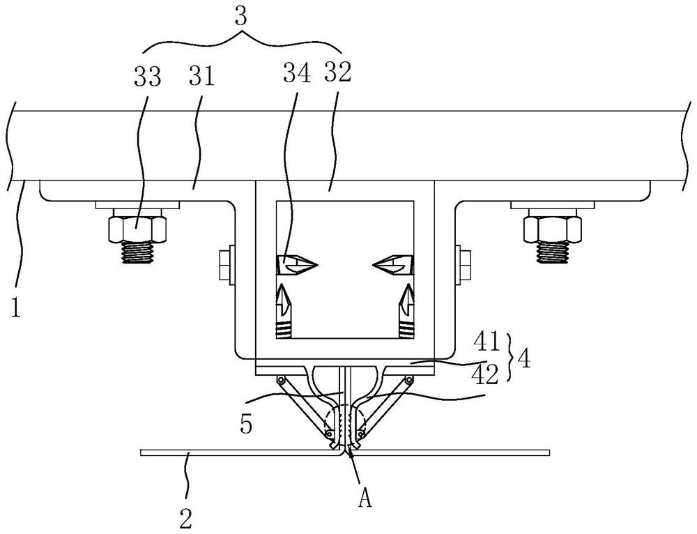 Clamping-type keel wall panel mounting structure and mounting method