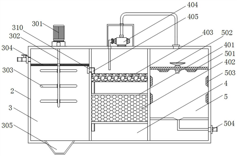 Wastewater treatment device with stirring structure