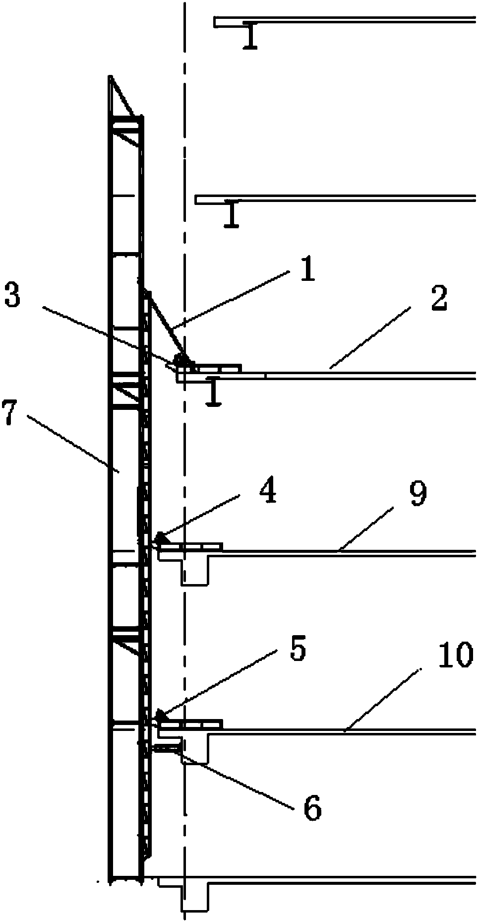 Angle regulating device and angle regulating method in integrated frame lifting process