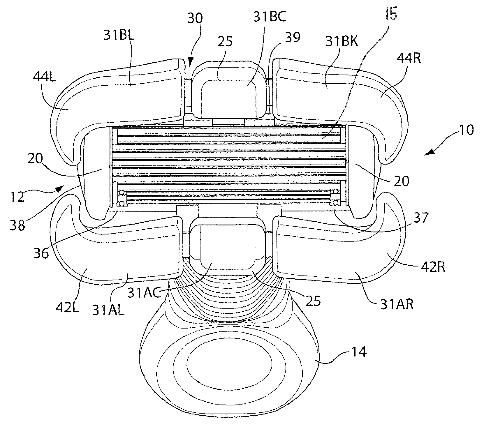 Razor Having A Wing Shaped Contouring Shaving Aid