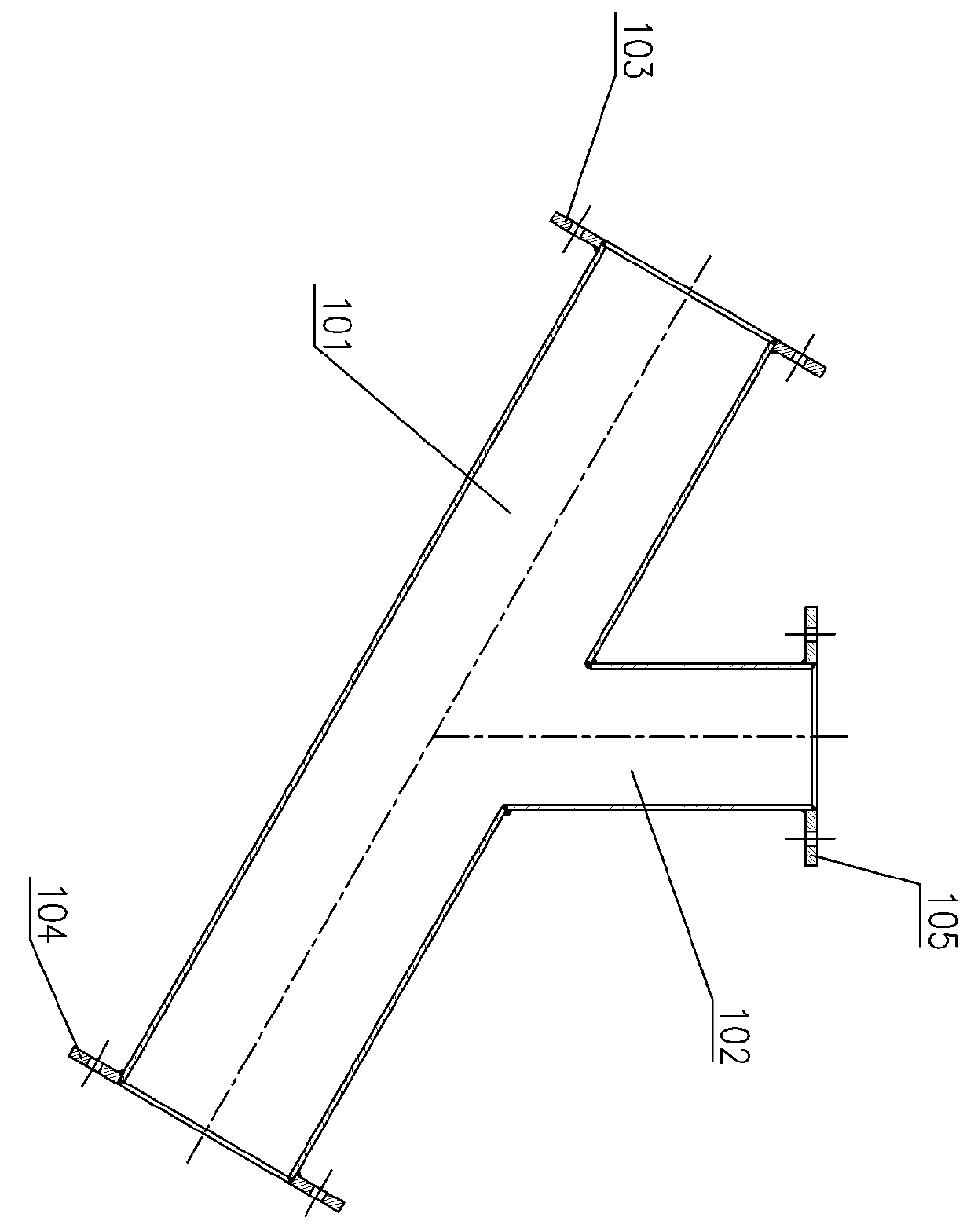 Tee pipe connecting structure