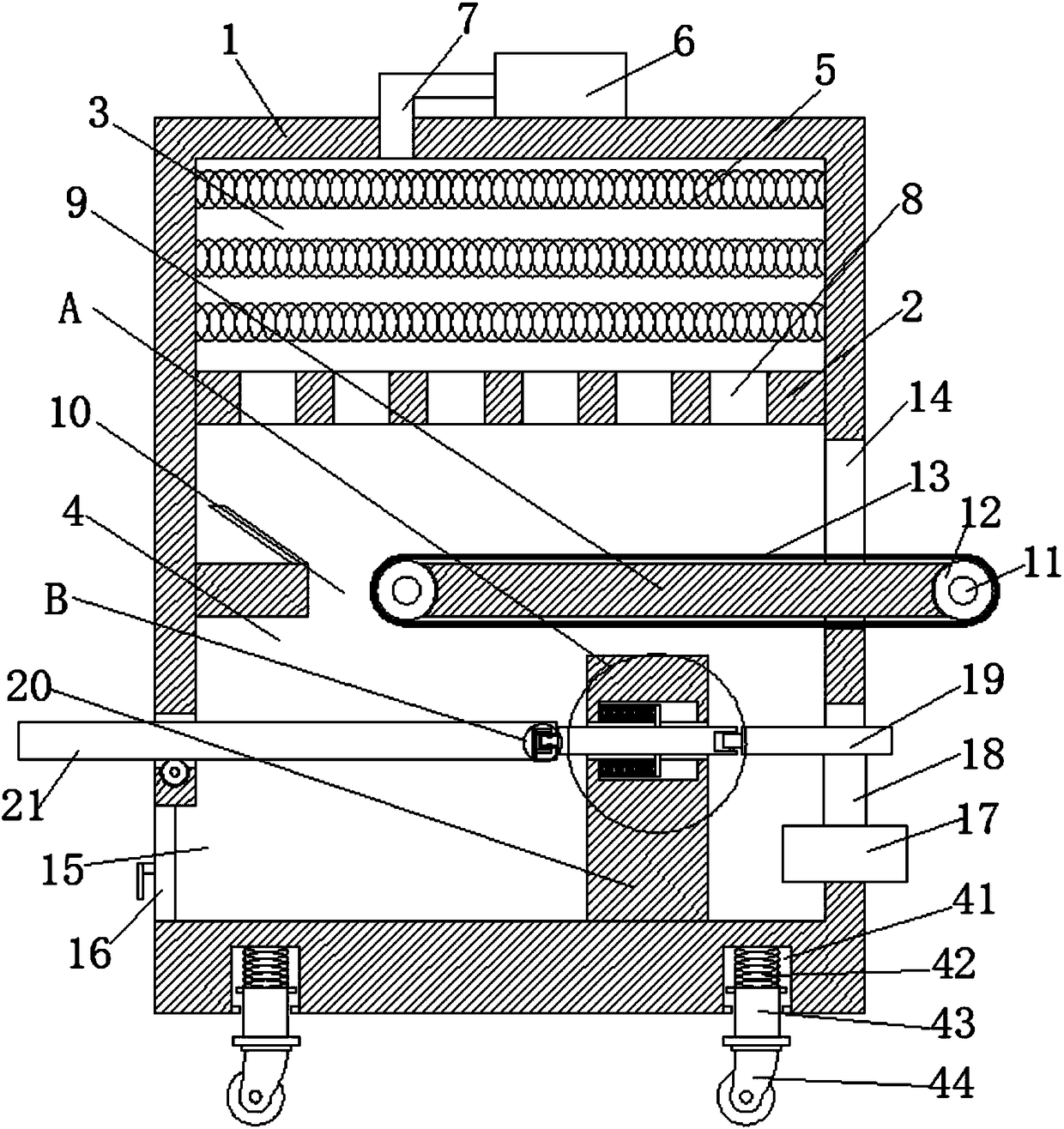 Chemical fertilizer drying and screening device