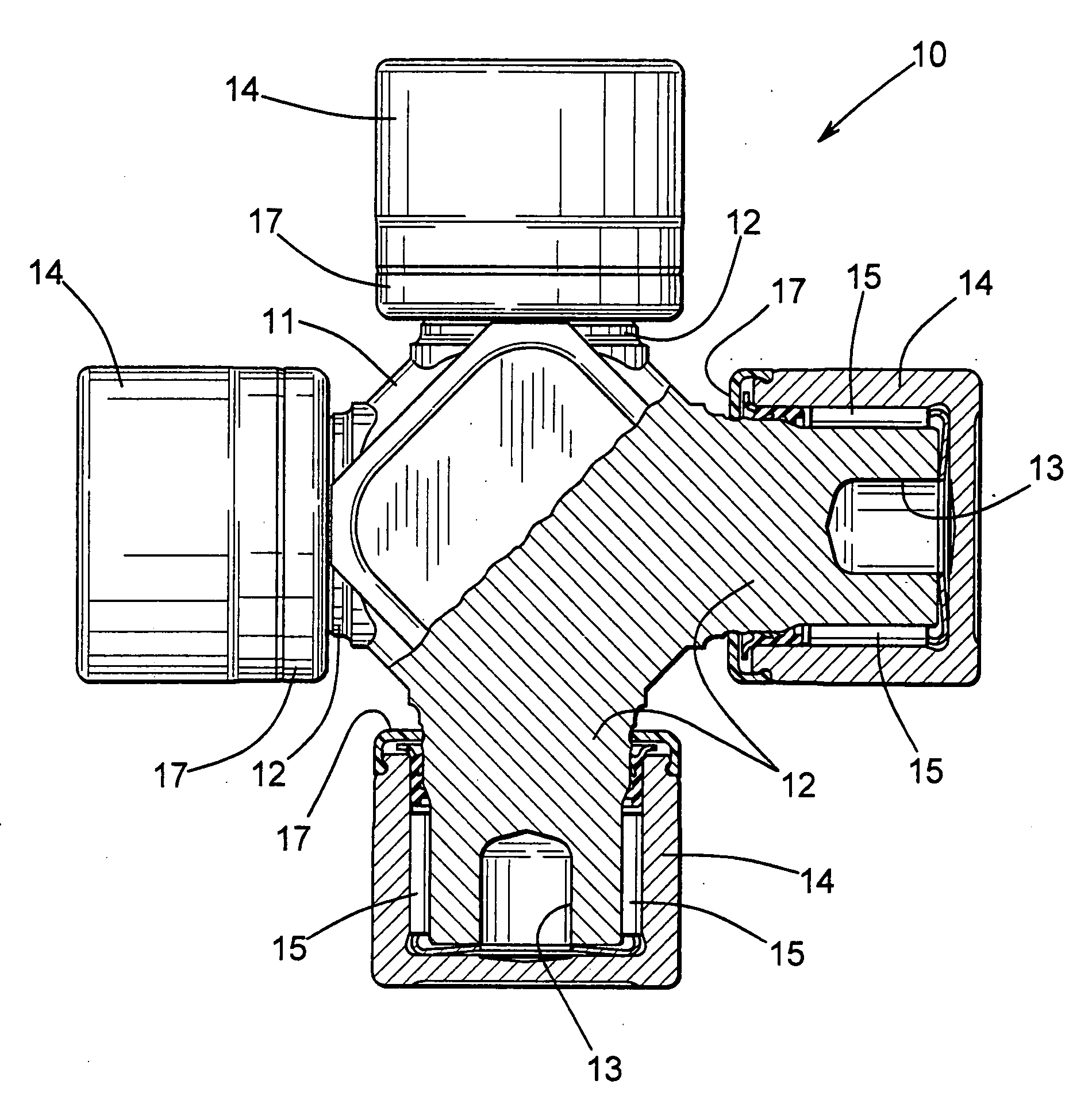 Thrust washer for universal joint cross