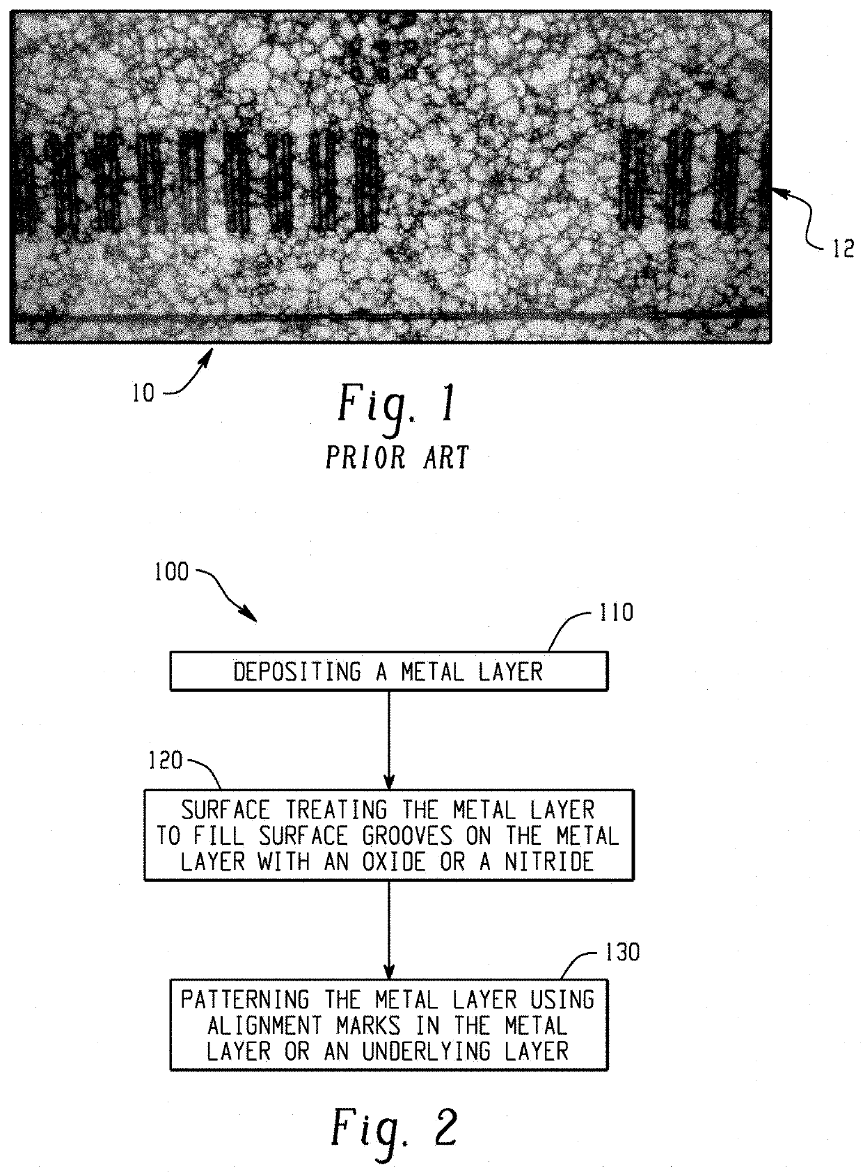 Metal surface preparation for increased alignment contrast