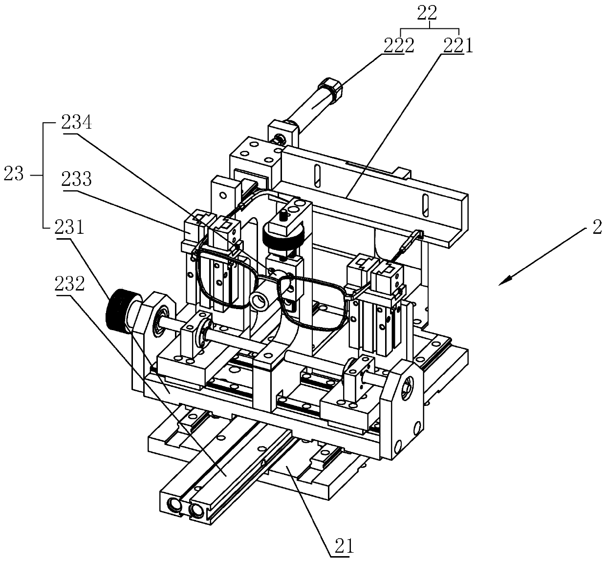 Spectacle foot bending machine