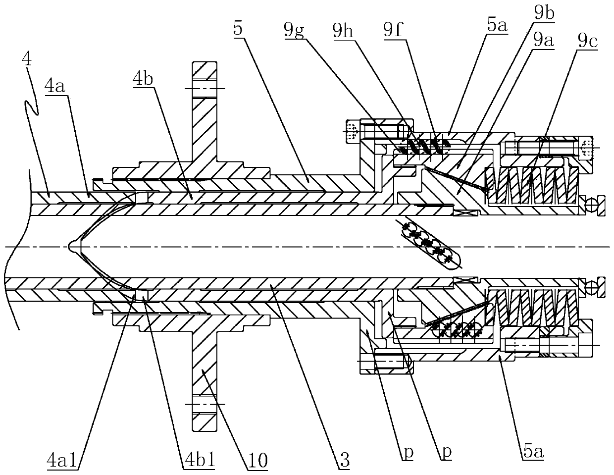 Coaxial multi-layer multi-stage type self-adaptive two-gear speed control system