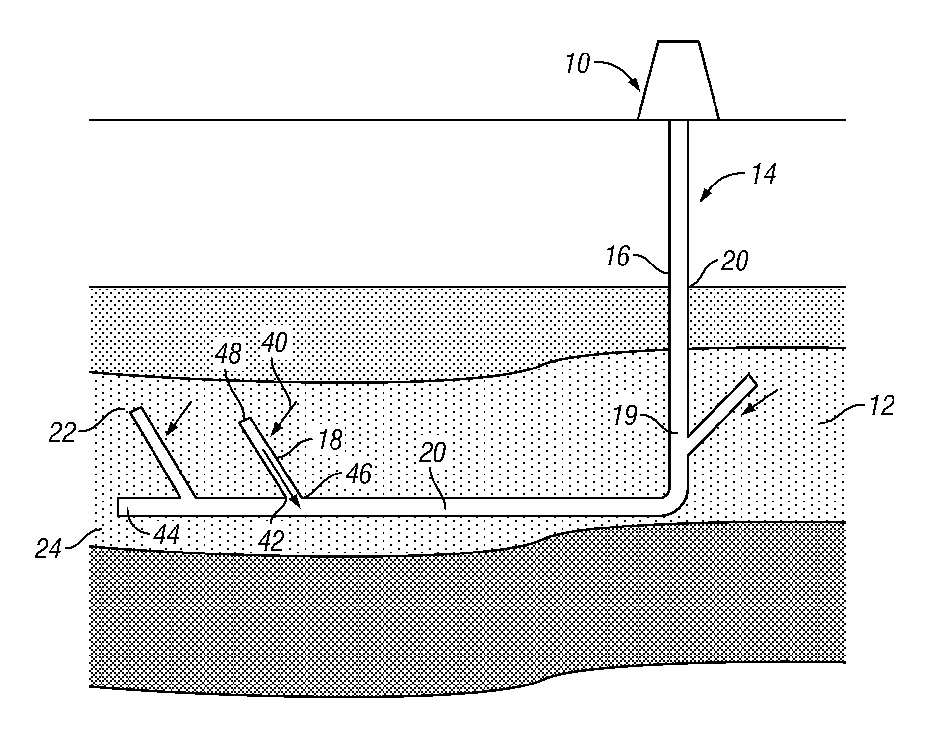 Upgoing drainholes for reducing liquid-loading in gas wells