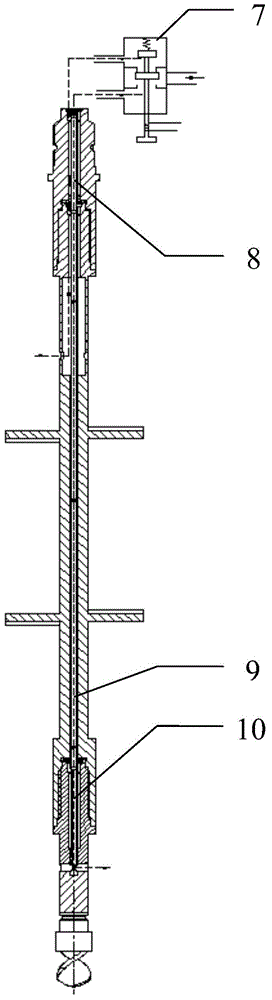 Cement-soil mixing pile device capable of vertically converting for spraying slurry and operation method of cement-soil mixing pile device