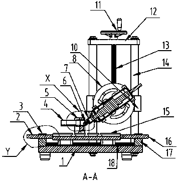 Equipment special for valve rod slot-position chamfering processing