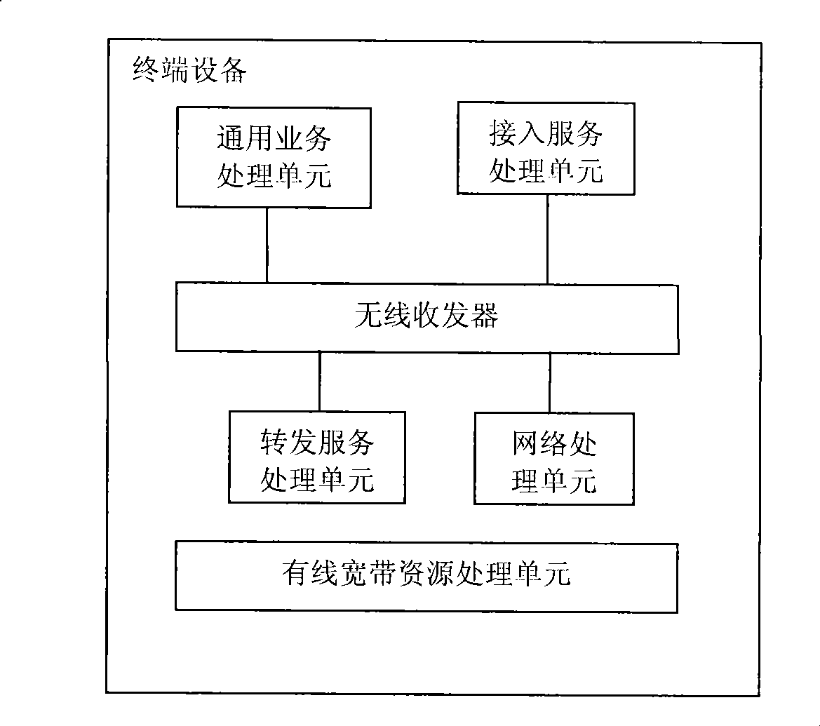 Wireless wideband access network, device and access method