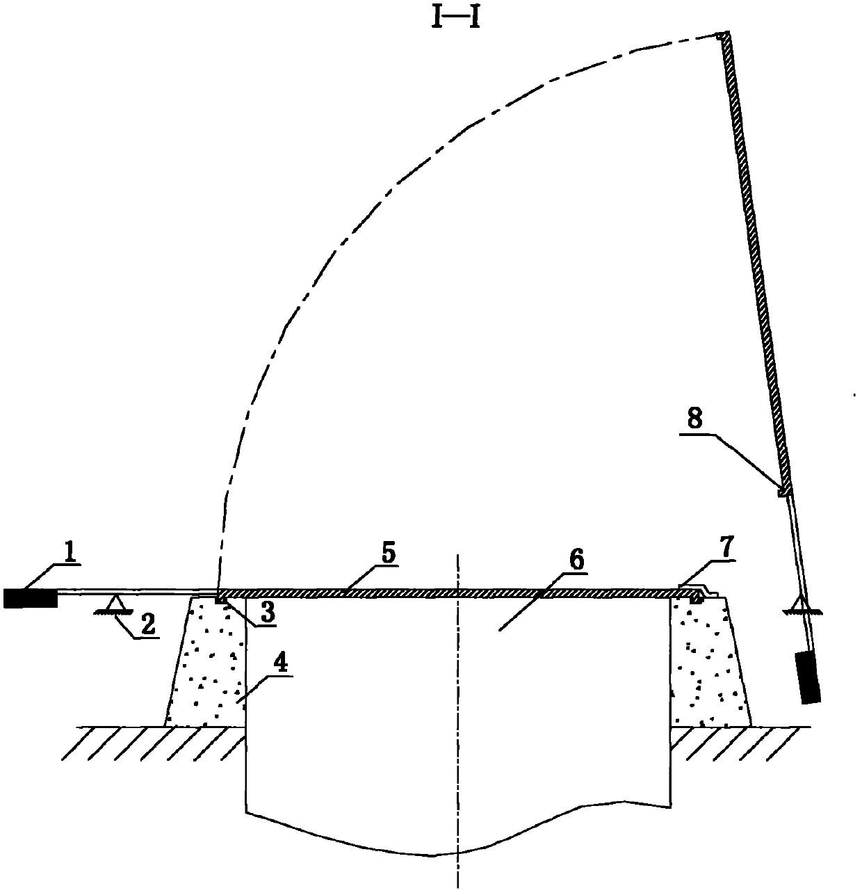 Novel anti-explosion door of vertical air shaft