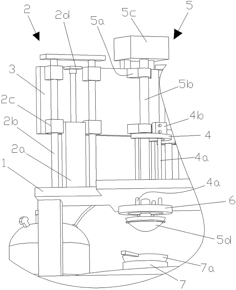 Molding pressing device of hemispherical rice crust molding machine