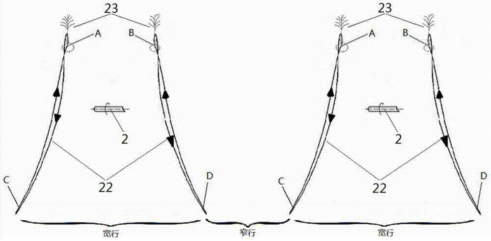 Three-non-bevel-gear planetary-gear-train wide-narrow-row-spaced oblique-Z-shaped maize transplanting mechanism