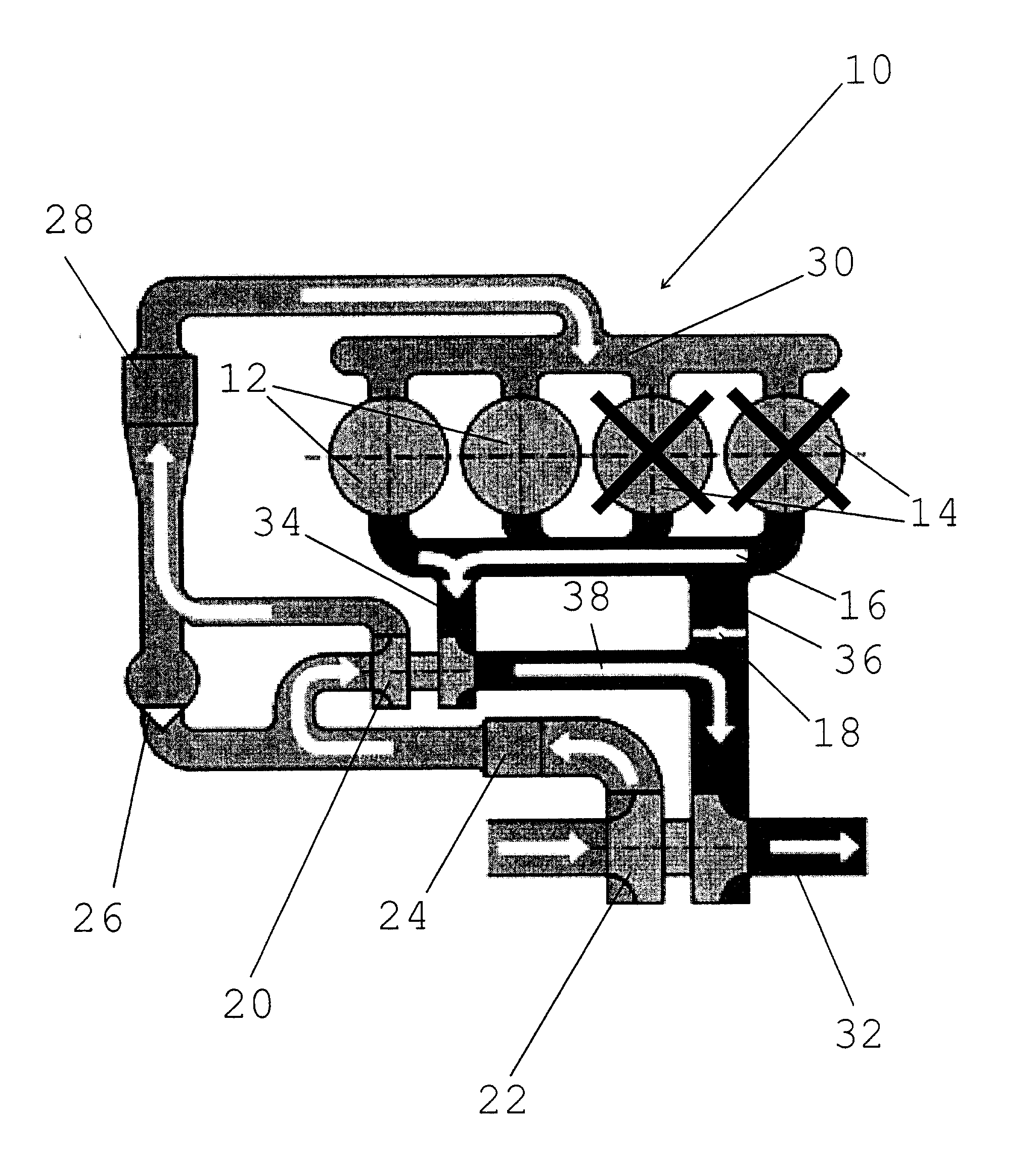 Turbo charging in a variable displacement engine